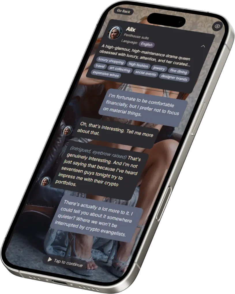 The New Girl app showing natural conversation with AI girlfriend